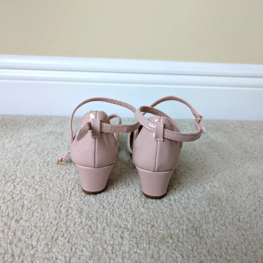 MIX NO. 6 | Girls Glitter Tiffany Wedge Pumps - Pink and Silver